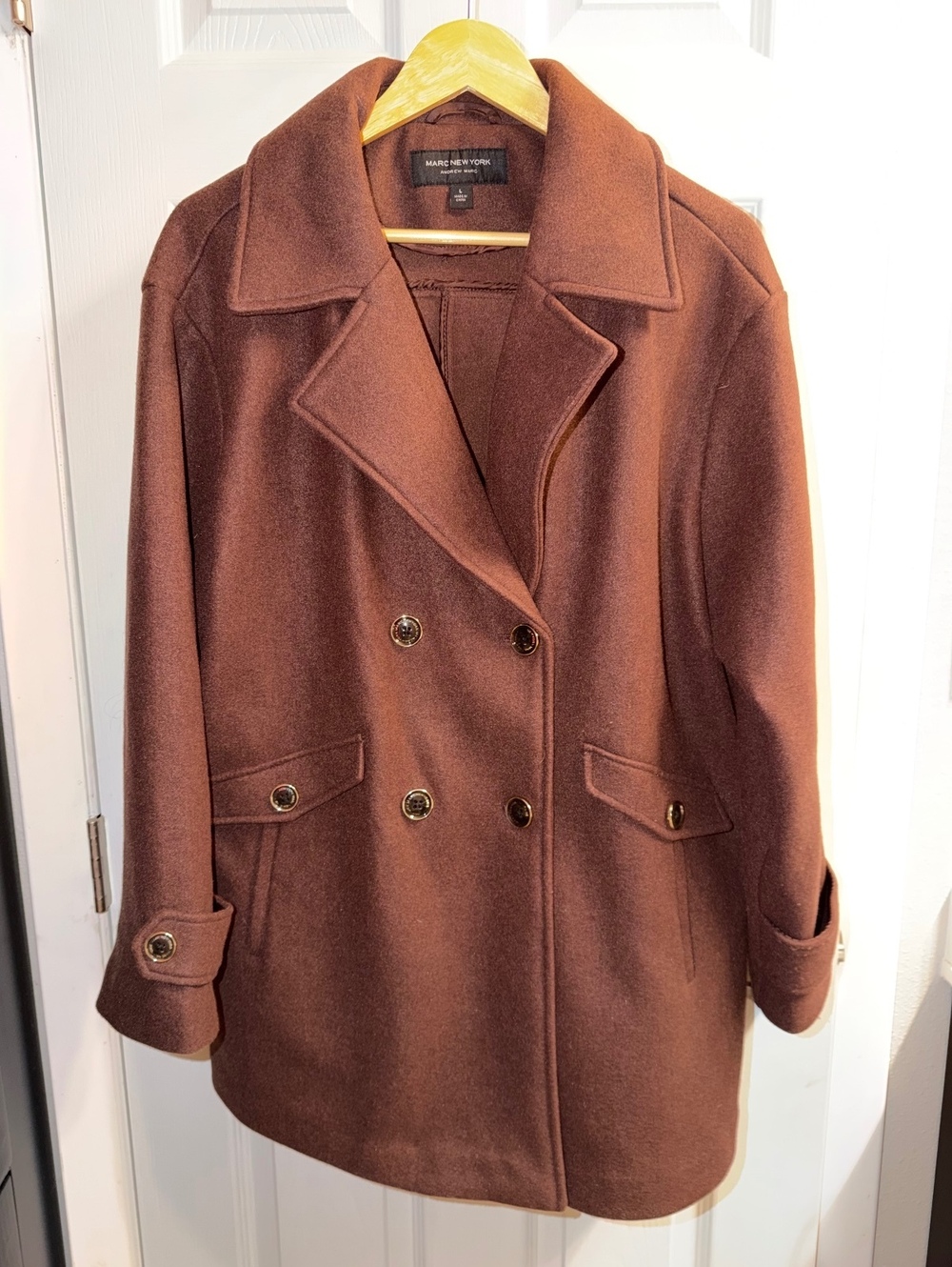 Marc New York Andrew Marc Brown Double Breasted Coat Jacket Women’s L